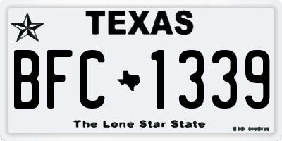 TX license plate BFC1339