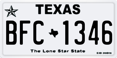 TX license plate BFC1346