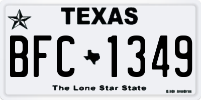 TX license plate BFC1349