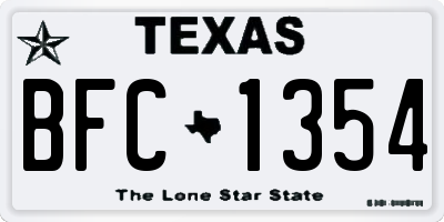 TX license plate BFC1354
