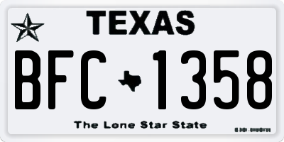 TX license plate BFC1358
