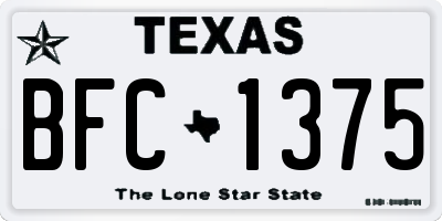 TX license plate BFC1375