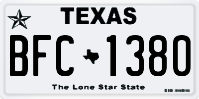 TX license plate BFC1380