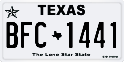 TX license plate BFC1441