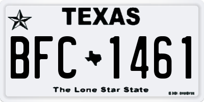 TX license plate BFC1461
