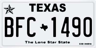 TX license plate BFC1490