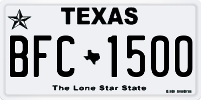 TX license plate BFC1500
