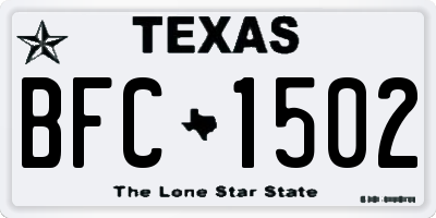 TX license plate BFC1502