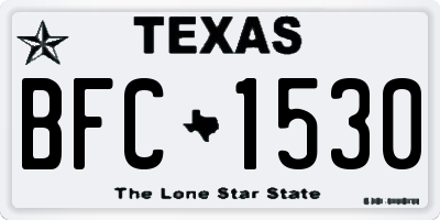 TX license plate BFC1530