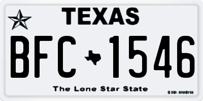TX license plate BFC1546