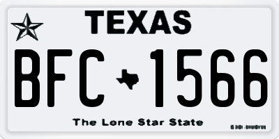TX license plate BFC1566