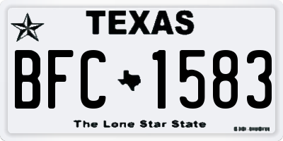 TX license plate BFC1583