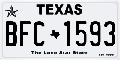 TX license plate BFC1593