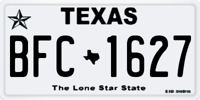 TX license plate BFC1627