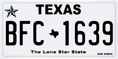 TX license plate BFC1639