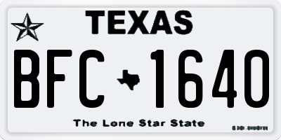 TX license plate BFC1640