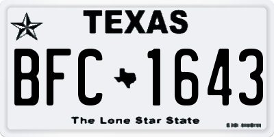TX license plate BFC1643