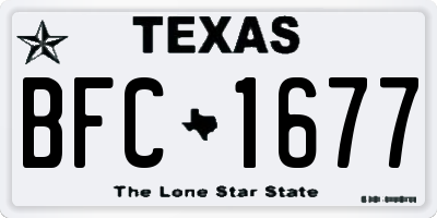 TX license plate BFC1677