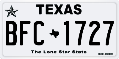 TX license plate BFC1727