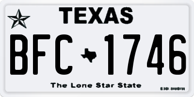 TX license plate BFC1746