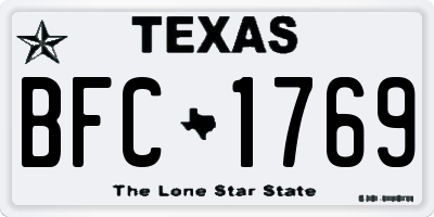 TX license plate BFC1769