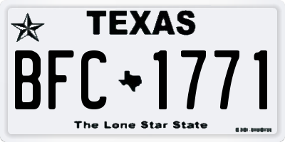 TX license plate BFC1771