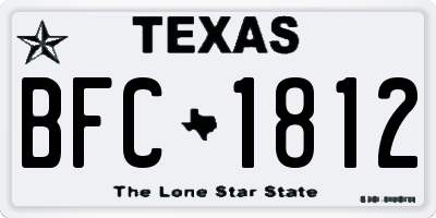 TX license plate BFC1812