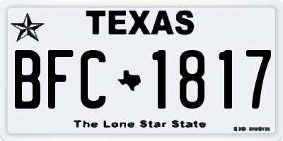 TX license plate BFC1817