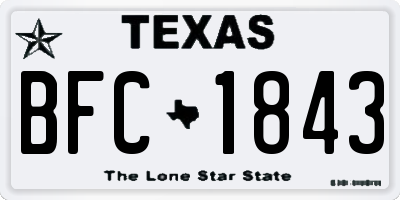 TX license plate BFC1843