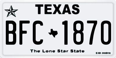 TX license plate BFC1870