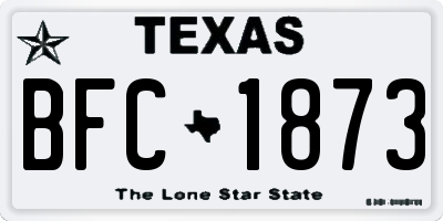 TX license plate BFC1873