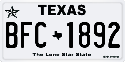 TX license plate BFC1892
