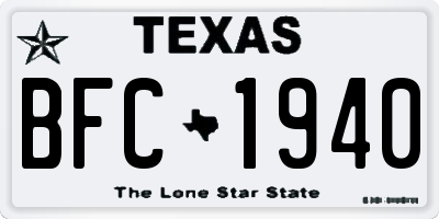 TX license plate BFC1940