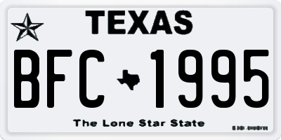 TX license plate BFC1995