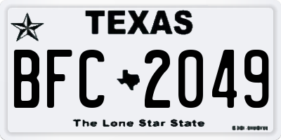 TX license plate BFC2049
