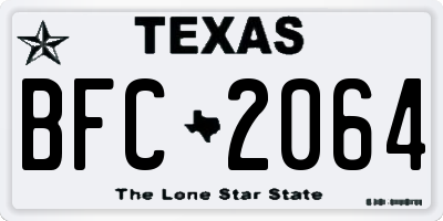 TX license plate BFC2064