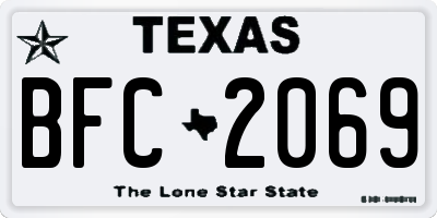 TX license plate BFC2069