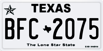 TX license plate BFC2075