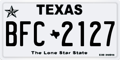 TX license plate BFC2127