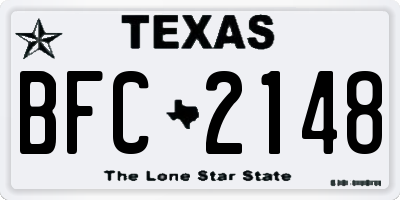 TX license plate BFC2148