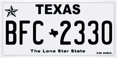 TX license plate BFC2330