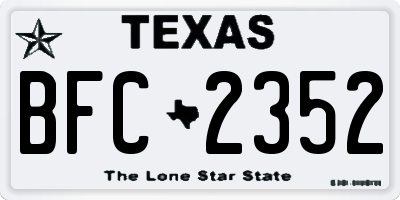 TX license plate BFC2352
