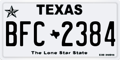 TX license plate BFC2384