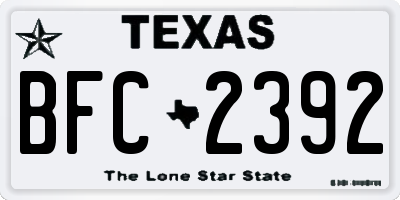 TX license plate BFC2392