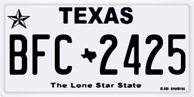 TX license plate BFC2425