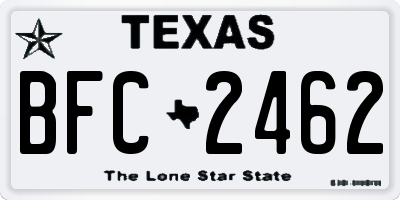 TX license plate BFC2462