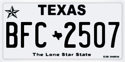 TX license plate BFC2507