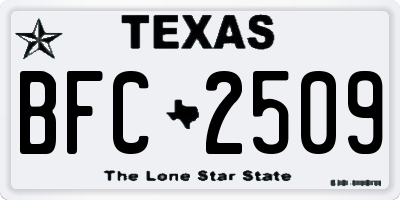 TX license plate BFC2509