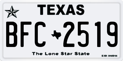 TX license plate BFC2519