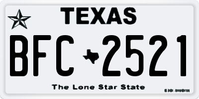 TX license plate BFC2521